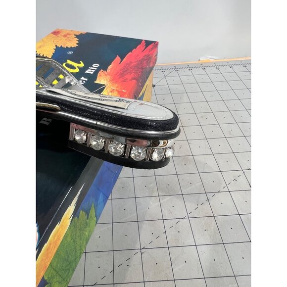 Italina Women’s Black Rhinestone Embellished Sandals Size 8 DW5760 With Box - Picture 9 of 10